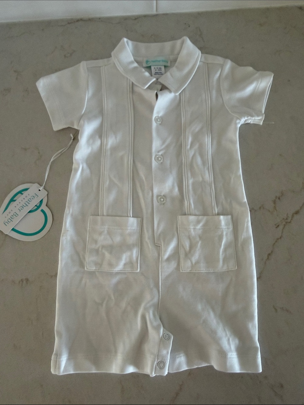 Rene Rofe White Baby One-Piece Romper